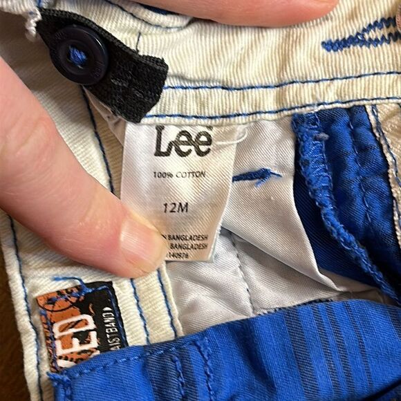 Lee shorts size 12 months Relaxed Fit Blue Striped Cotton Shorts summer vacation - Picture 4 of 5